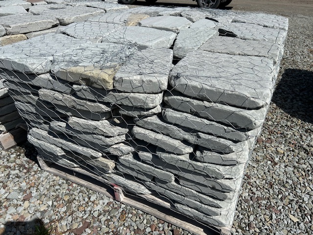 Lot #10: 1 pallet 2" Tumbled Irregular Bluestone Pavers 2